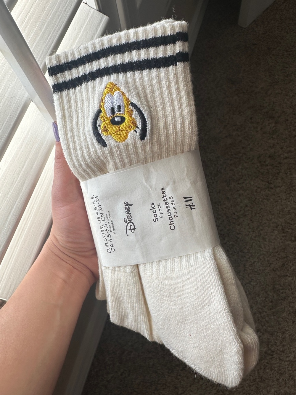 H&M Disney Character Crew Socks, Pack of 5, NWT